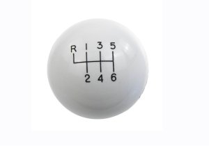 Ford Mustang Shift Knob - Ford Racing - GT350 6-Speed - White - `15-`19